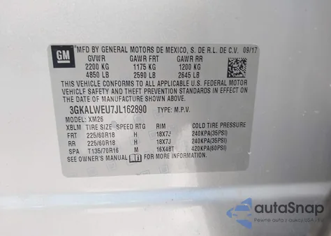 2018 GMC Terrain Slt Diesel z USA, uszkodzony, nr VIN 3GKALWEU7JL162890